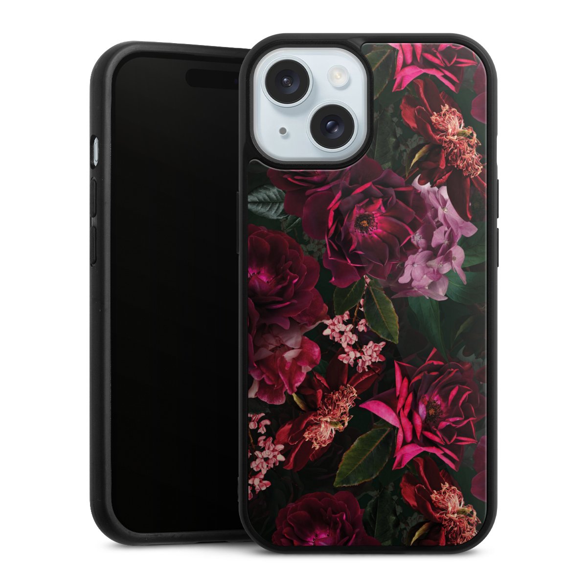 Dunkelrote und rosa Blüten