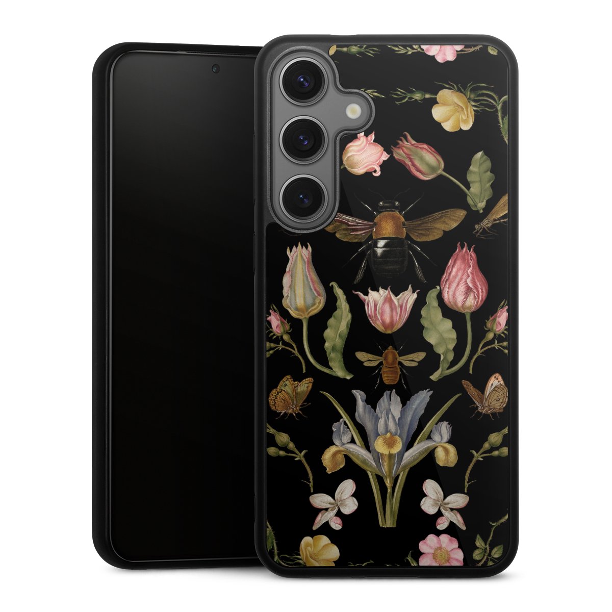 Wildblumen und Biene Schwarz