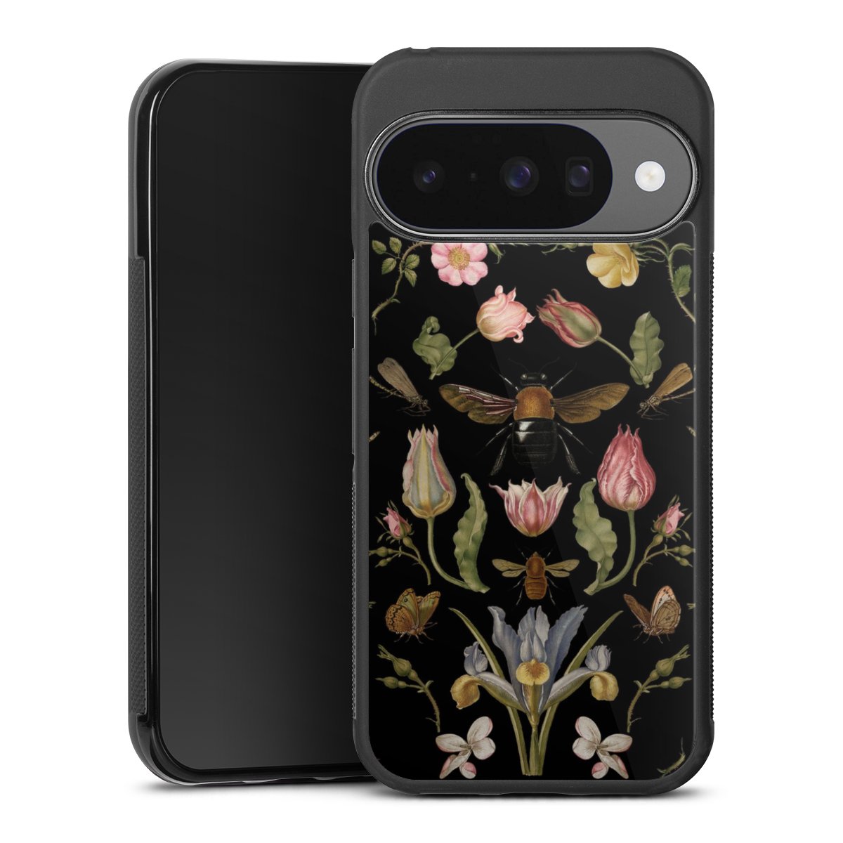 Wildblumen und Biene Schwarz