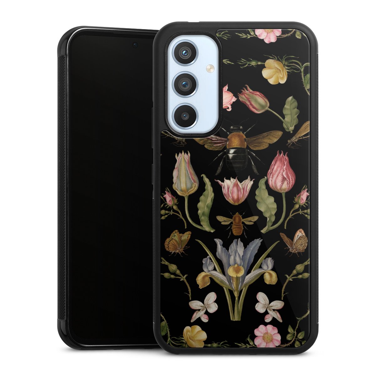 Wildblumen und Biene Schwarz