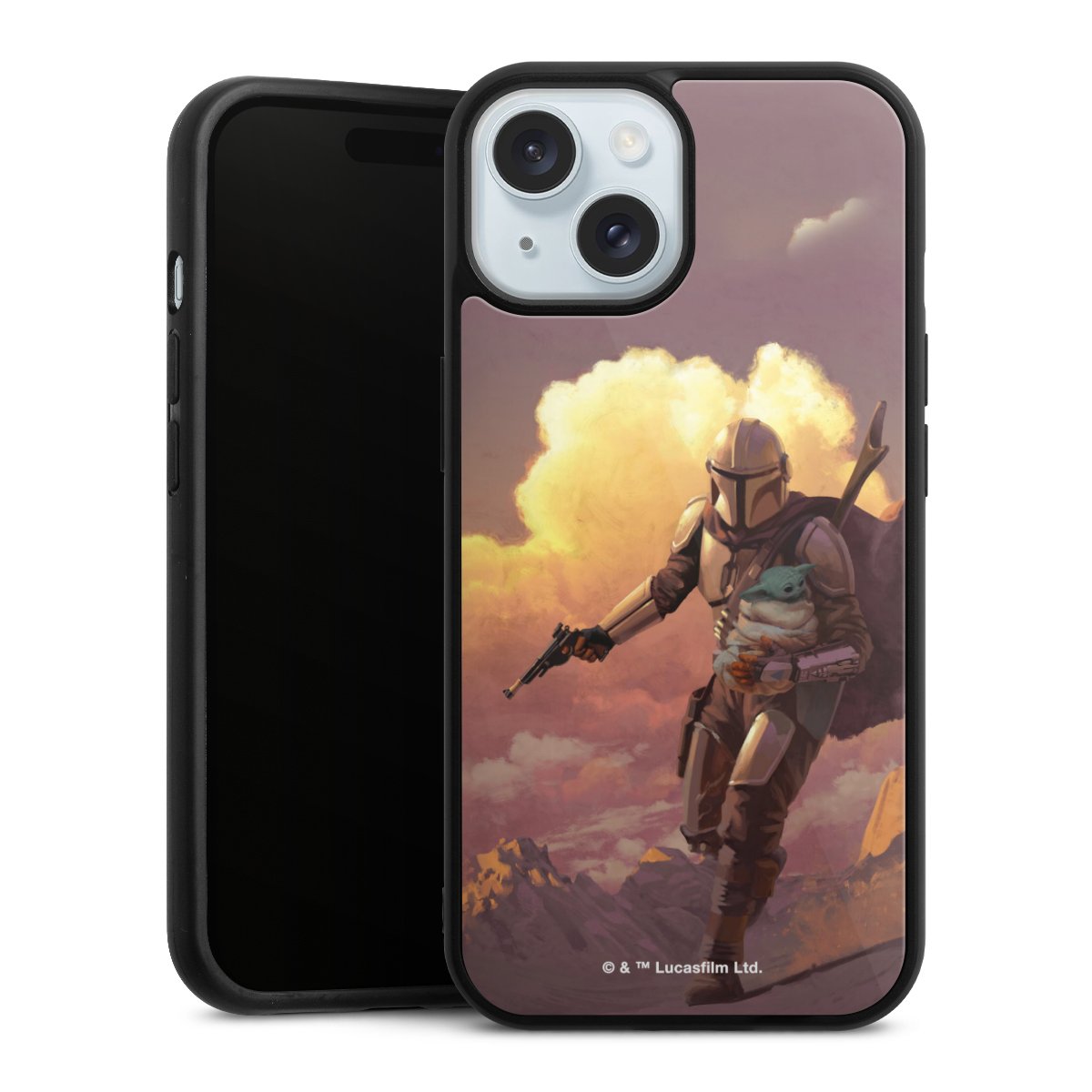 Les nuages ​​du coucher du soleil Mandalorien et Grogu