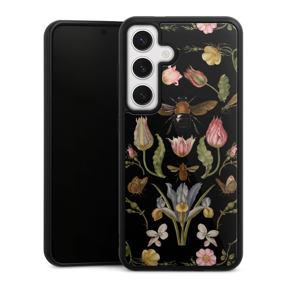 Wildblumen und Biene Schwarz