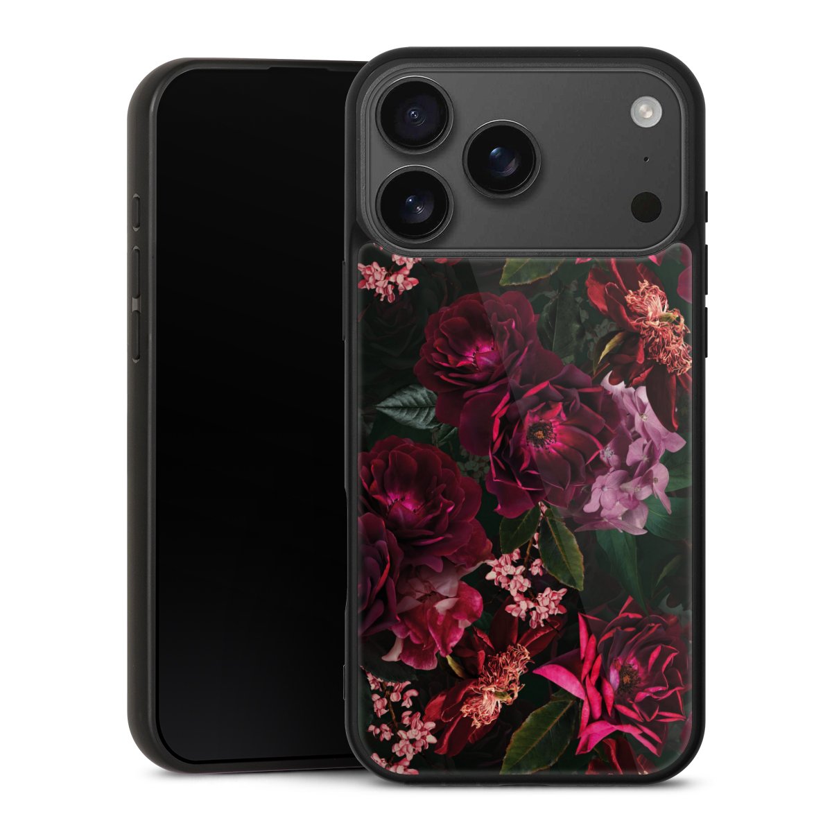 Dunkelrote und rosa Blüten