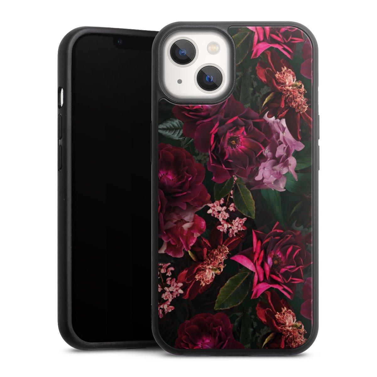 Dunkelrote und rosa Blüten