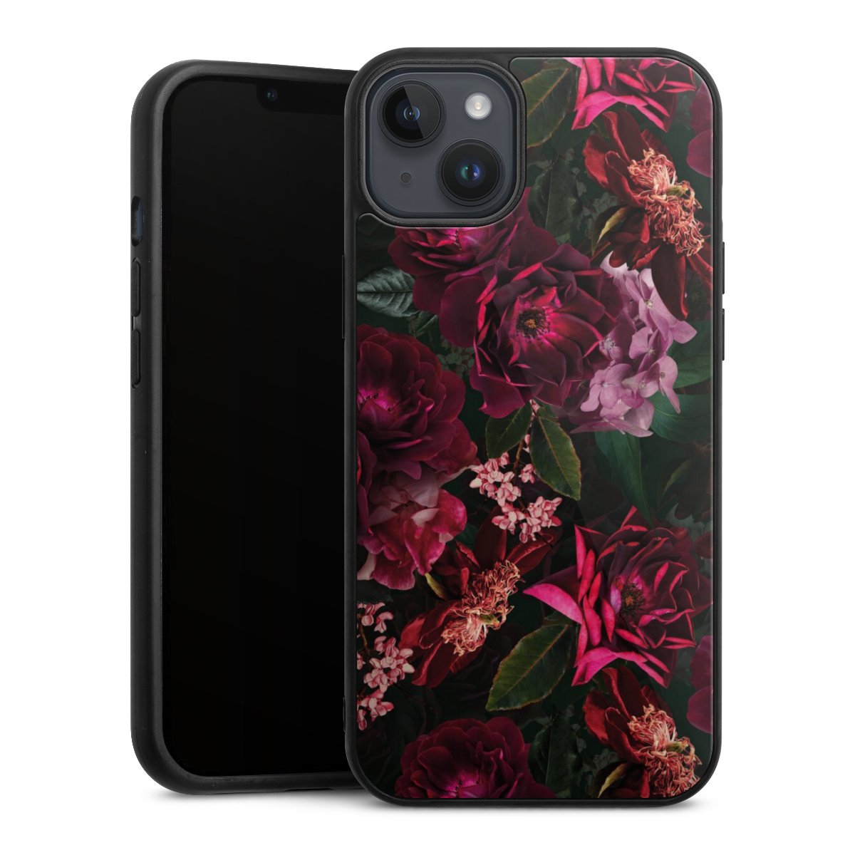 Dunkelrote und rosa Blüten
