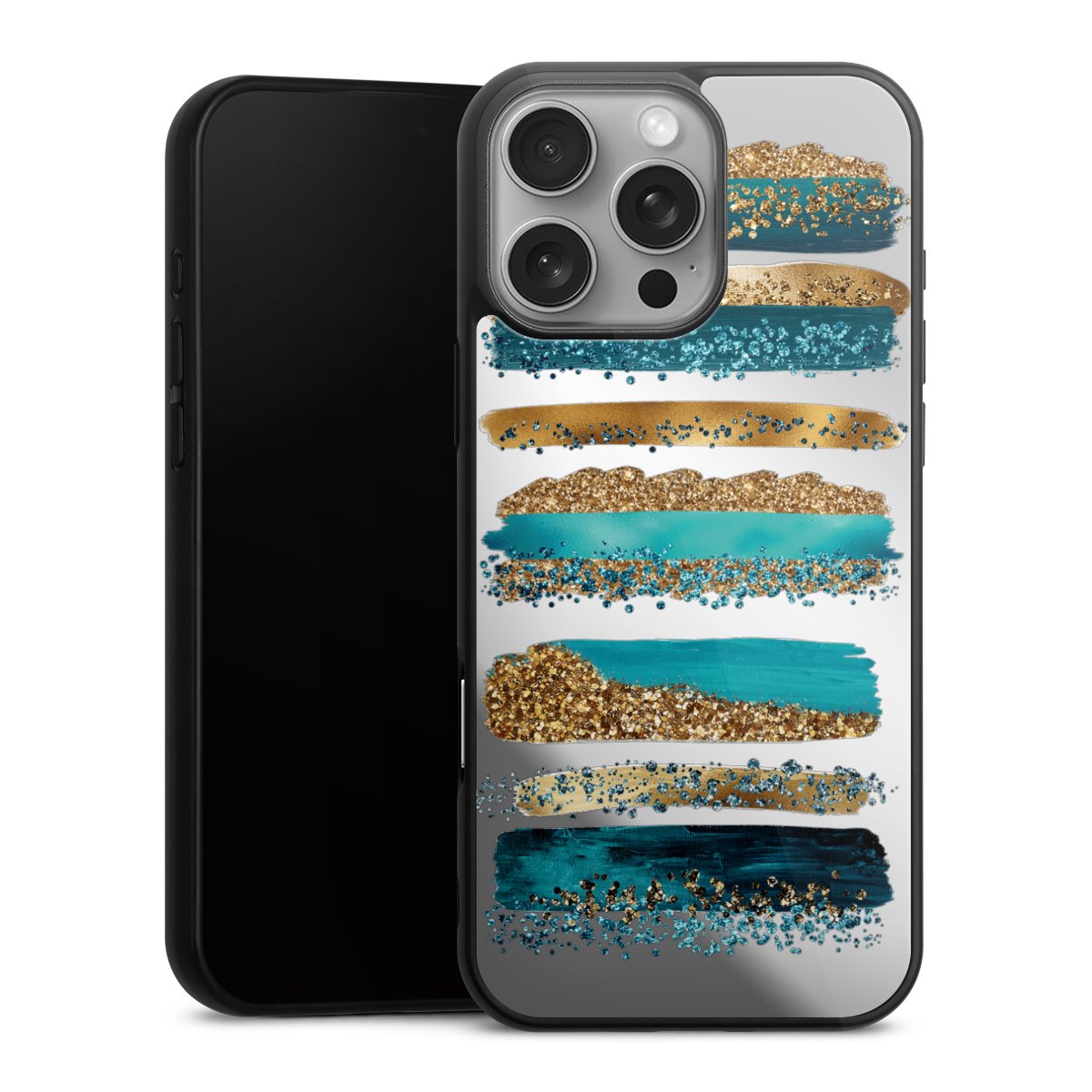 Strisce effetto glitter blu