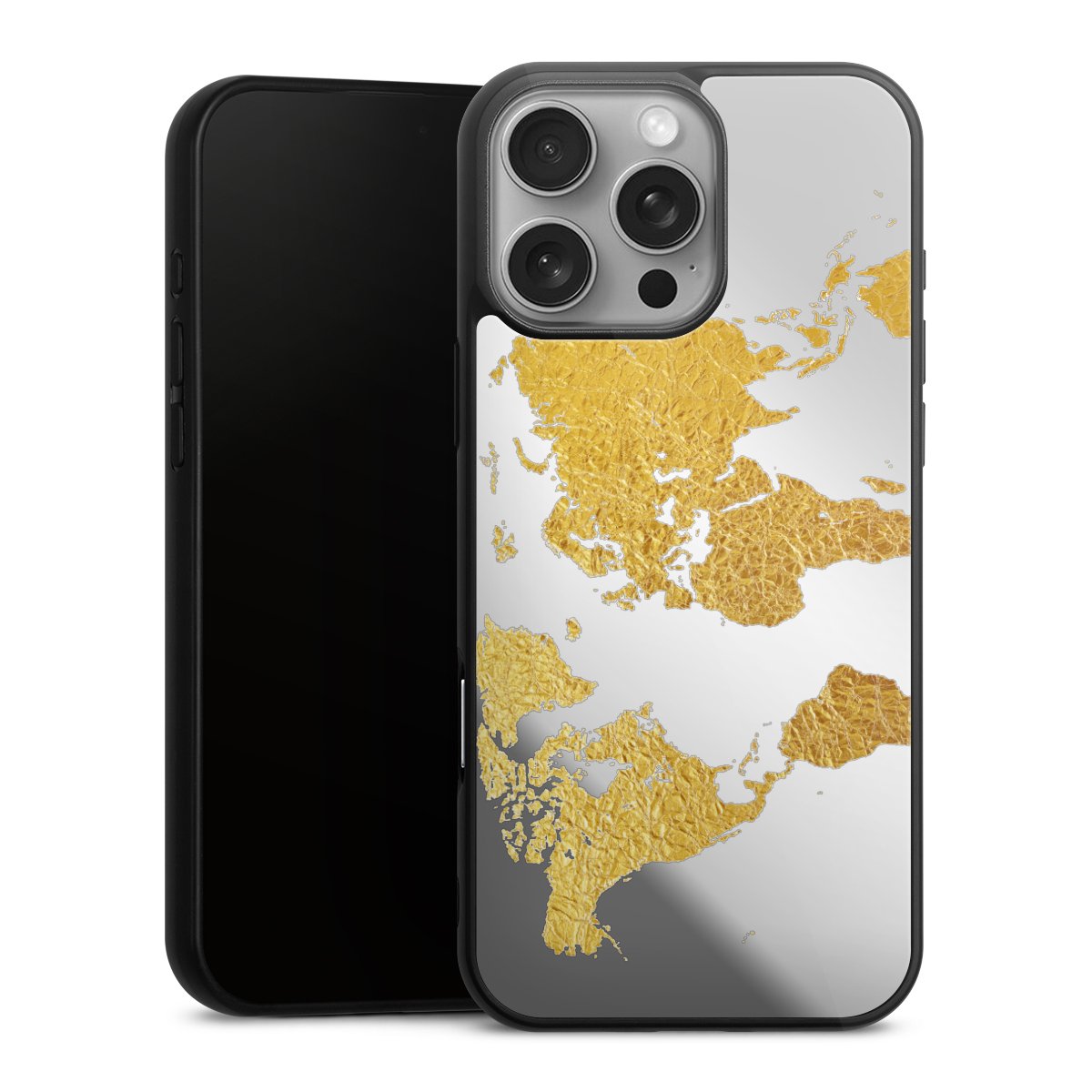 Weltkarte Gold Transparent