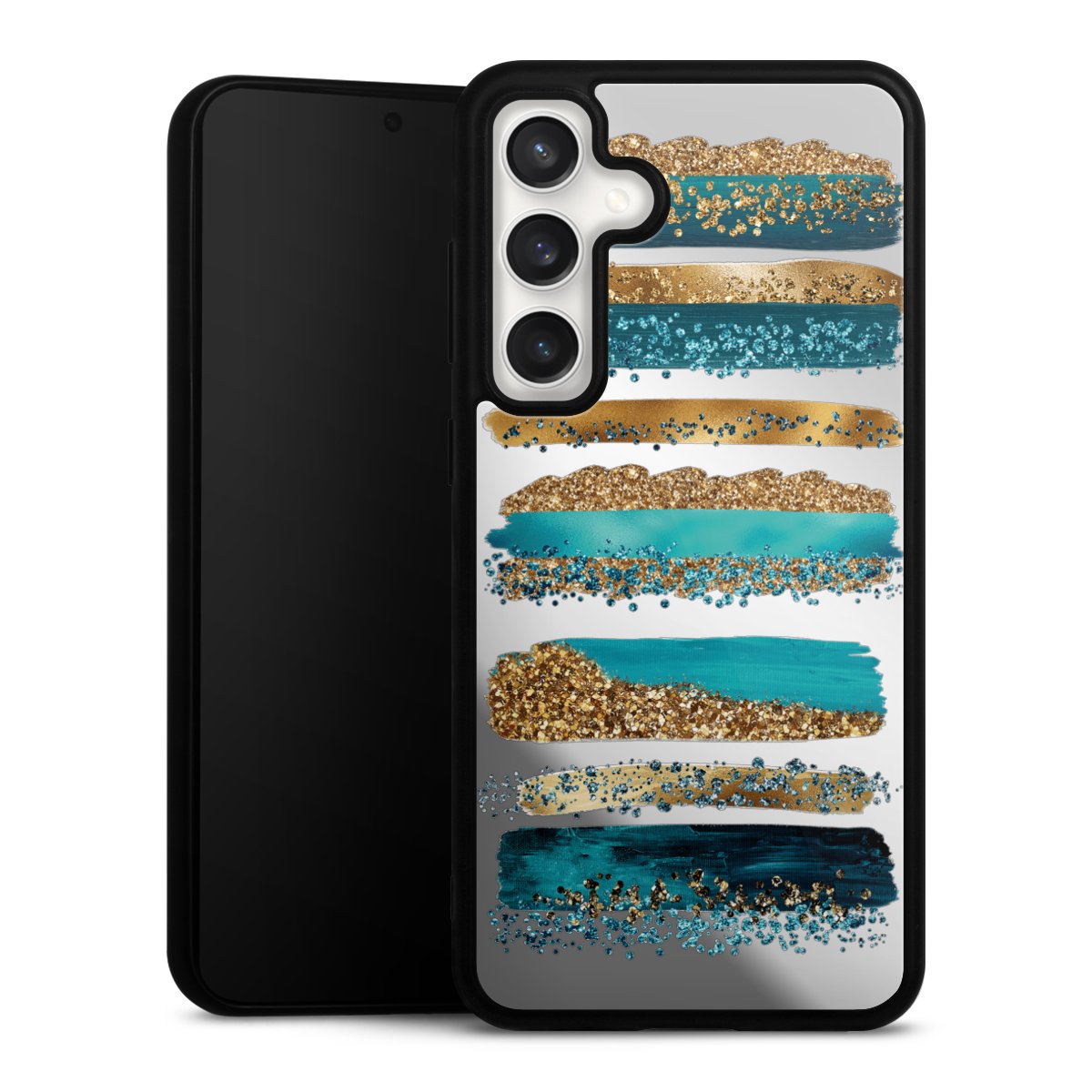 Strisce effetto glitter blu