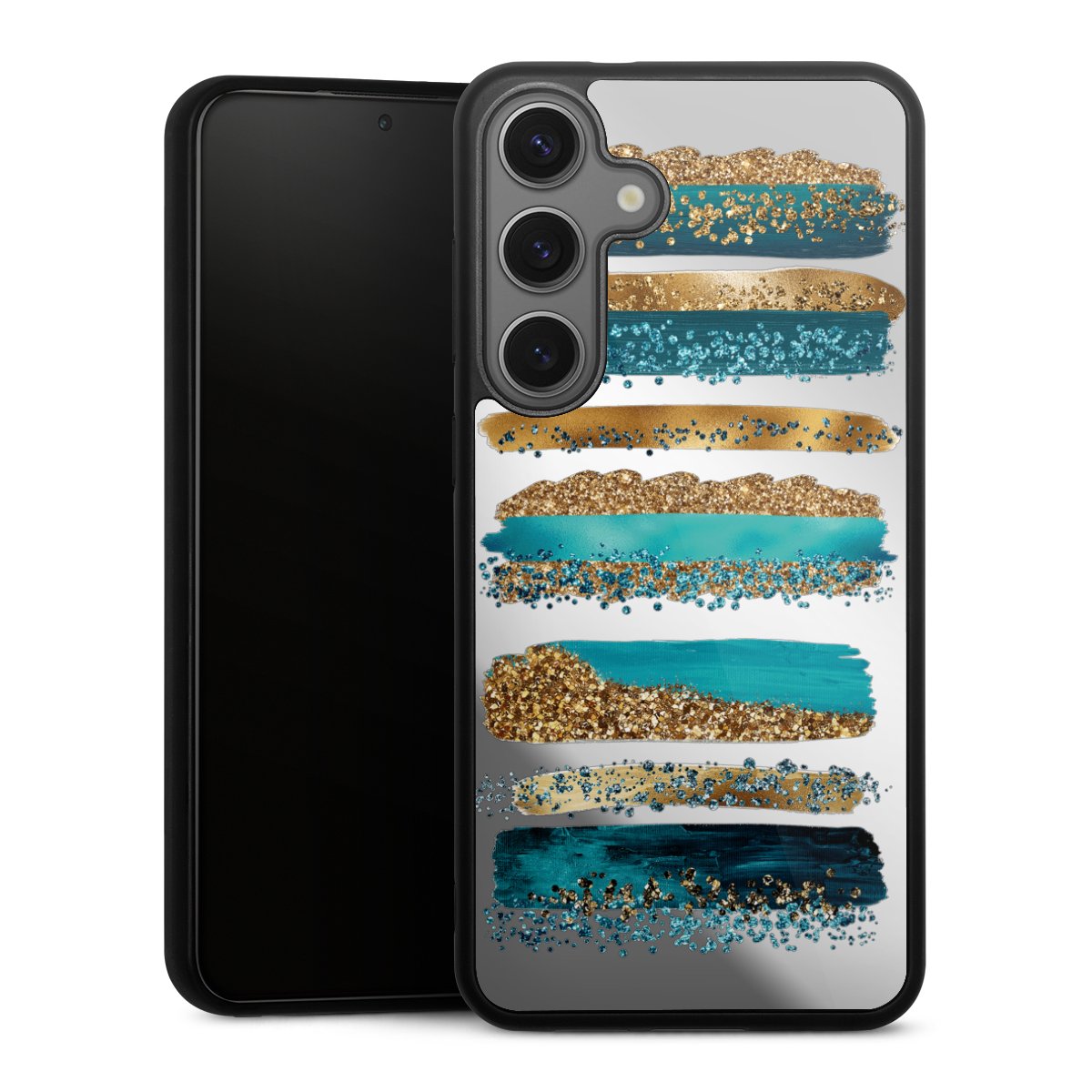 Strisce effetto glitter blu