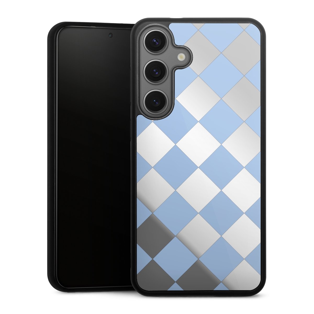 Checked Pattern Light Blue without Background