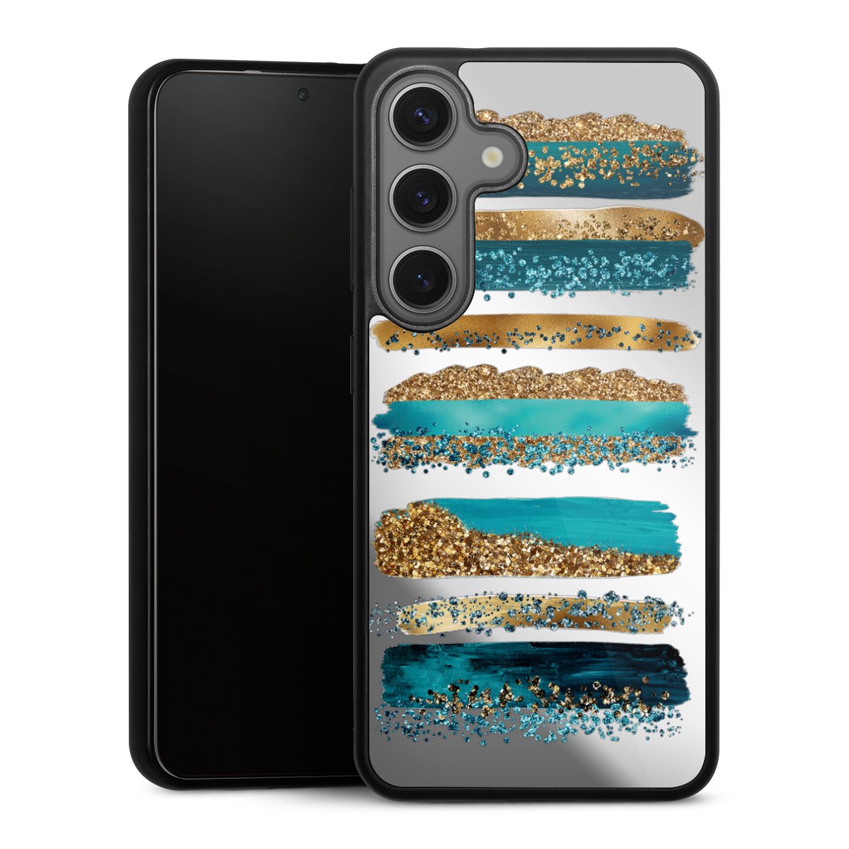 Strisce effetto glitter blu