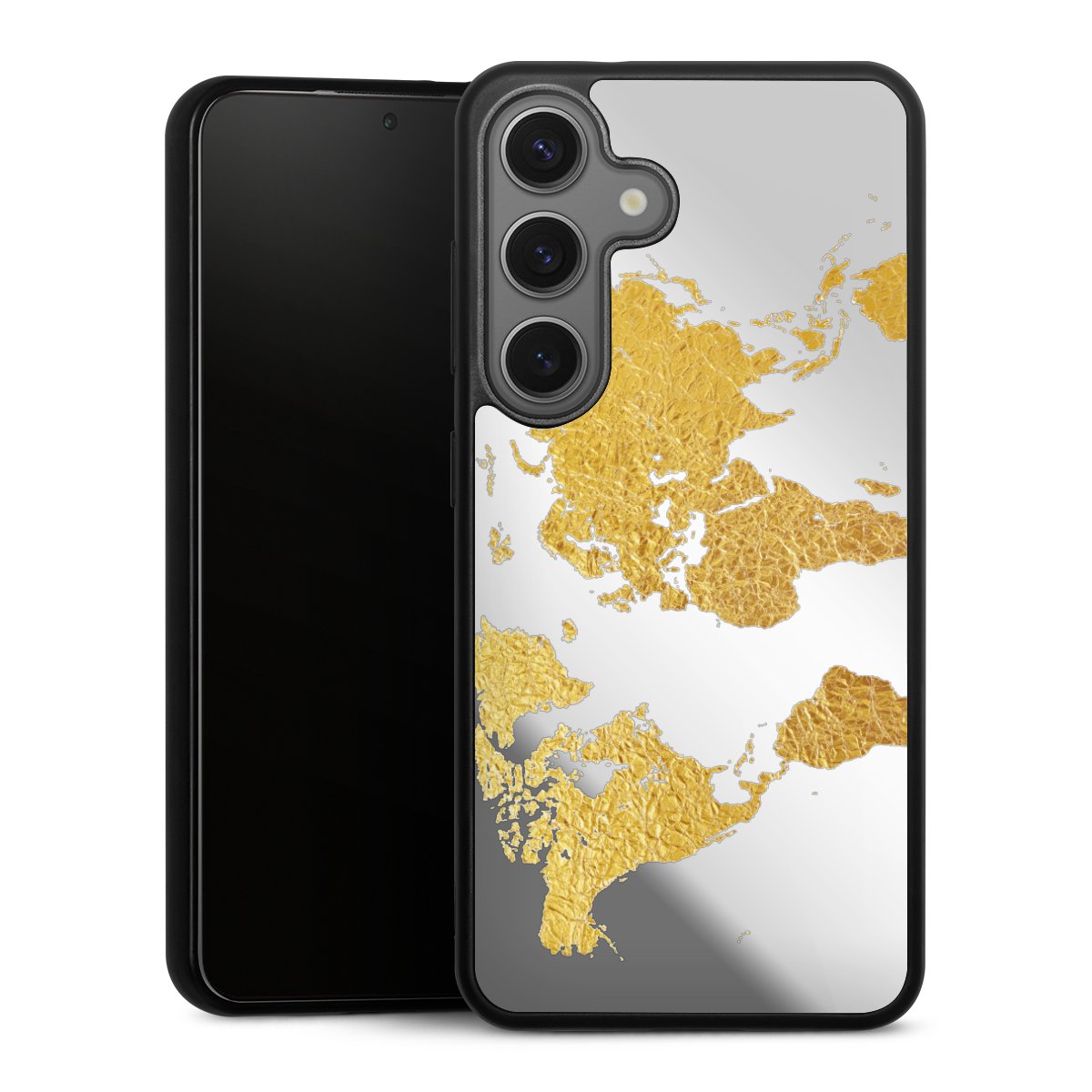 Weltkarte Gold Transparent