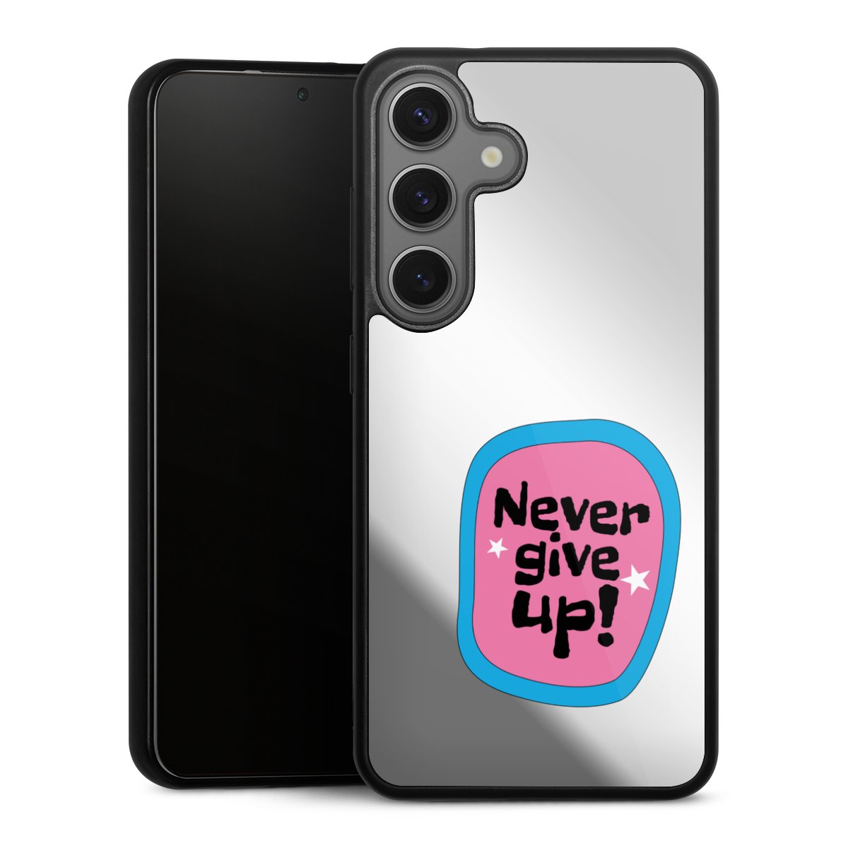  Never Give Up Pink Blue Transparent