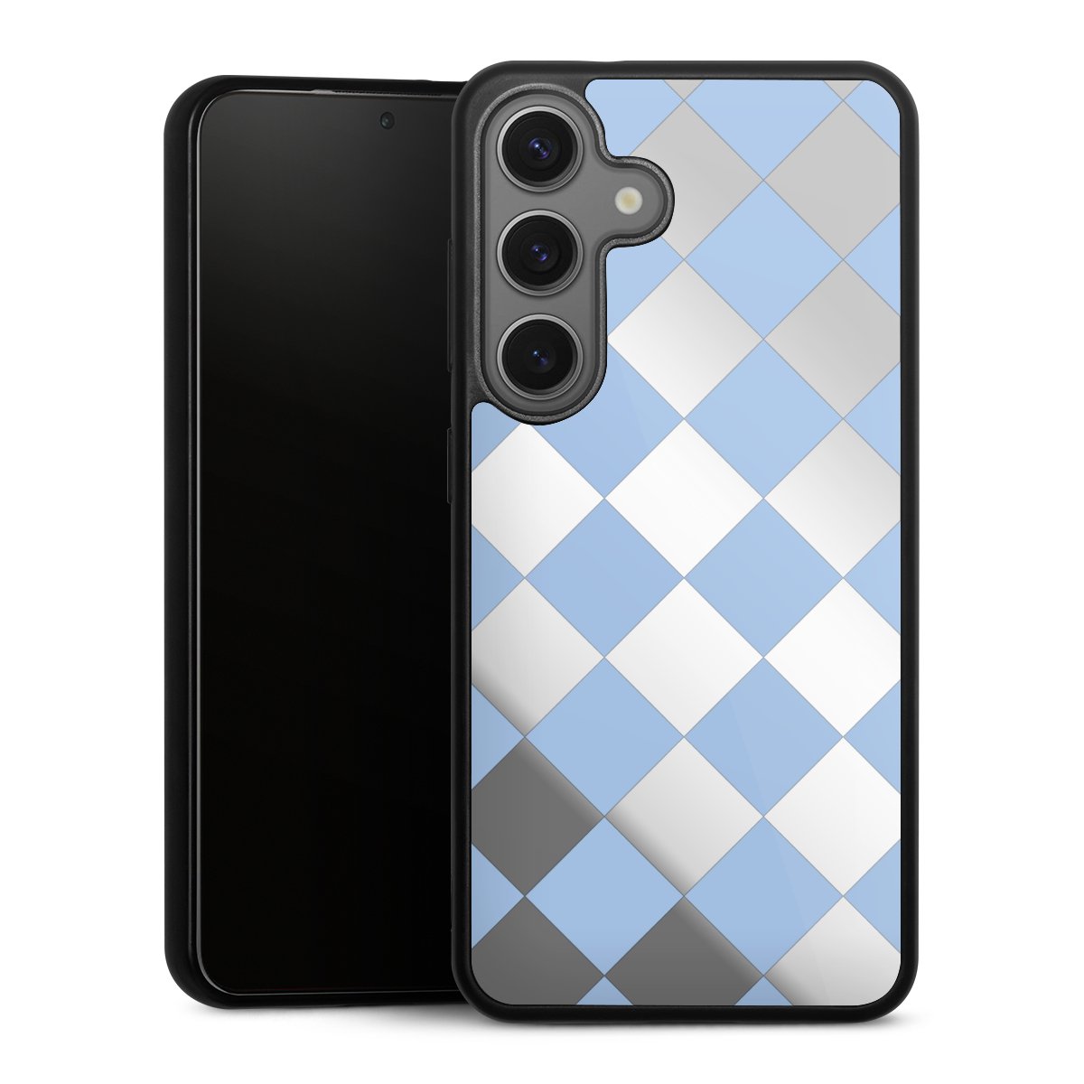 Checked Pattern Light Blue without Background