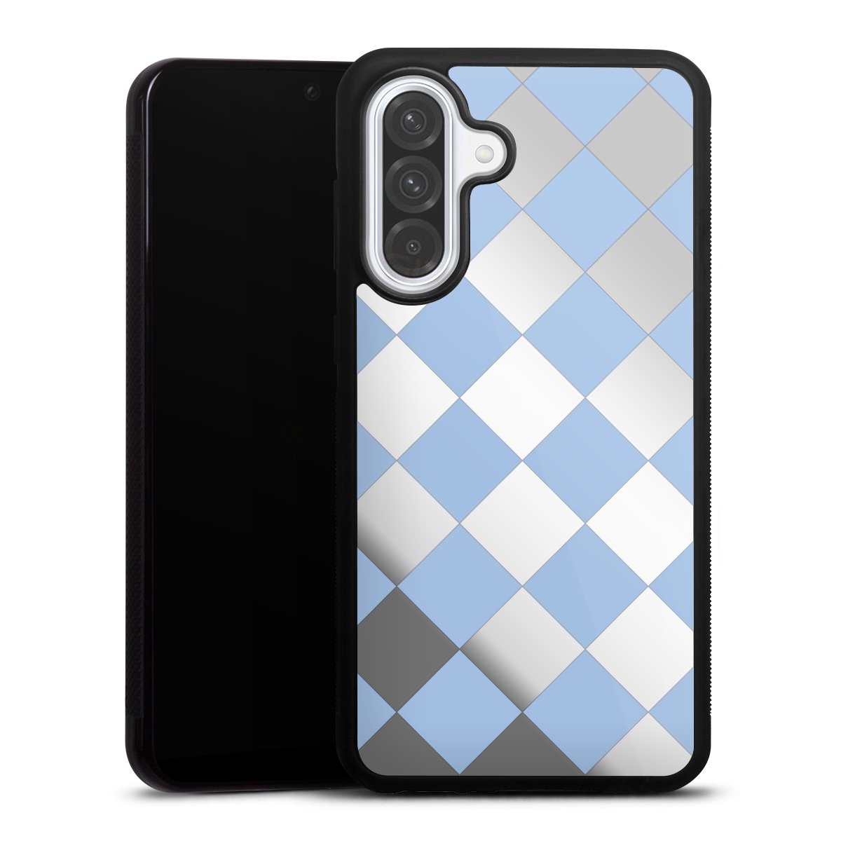Checked Pattern Light Blue without Background