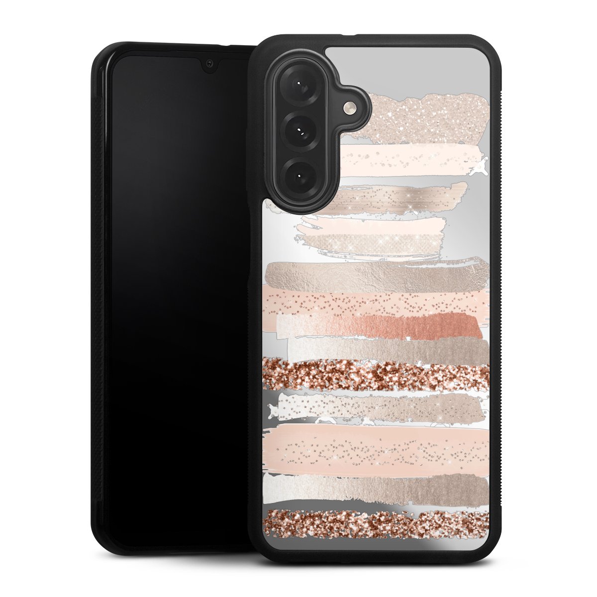 Streifen Glitzerlook Rose