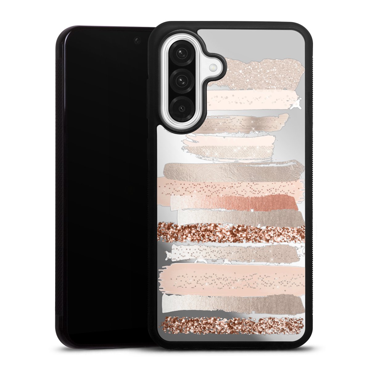 Streifen Glitzerlook Rose