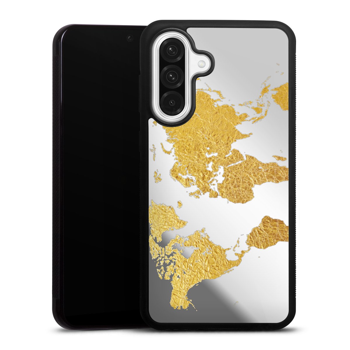 Weltkarte Gold Transparent