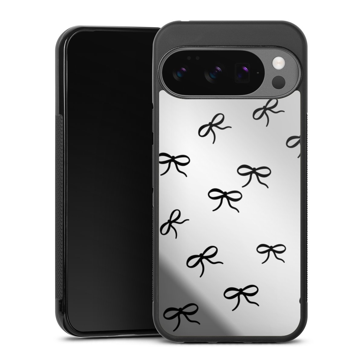 Bows Black Pattern Transparent