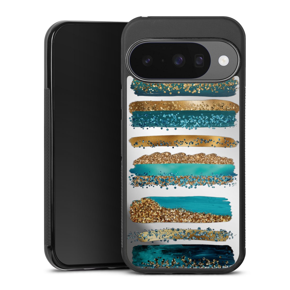 Strisce effetto glitter blu