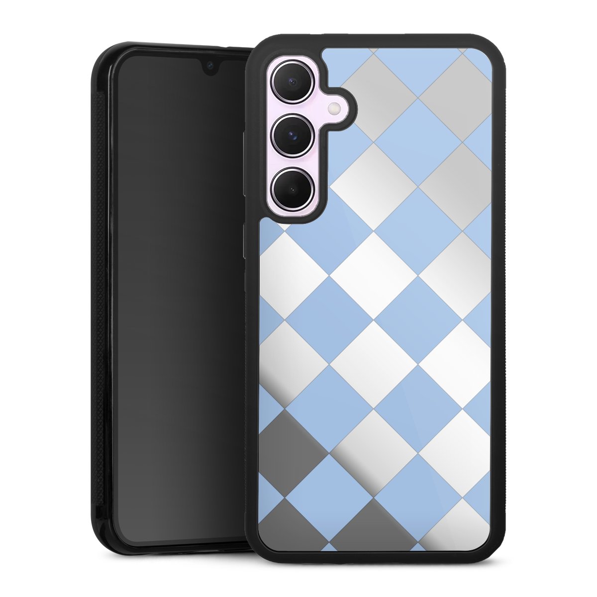 Checked Pattern Light Blue without Background
