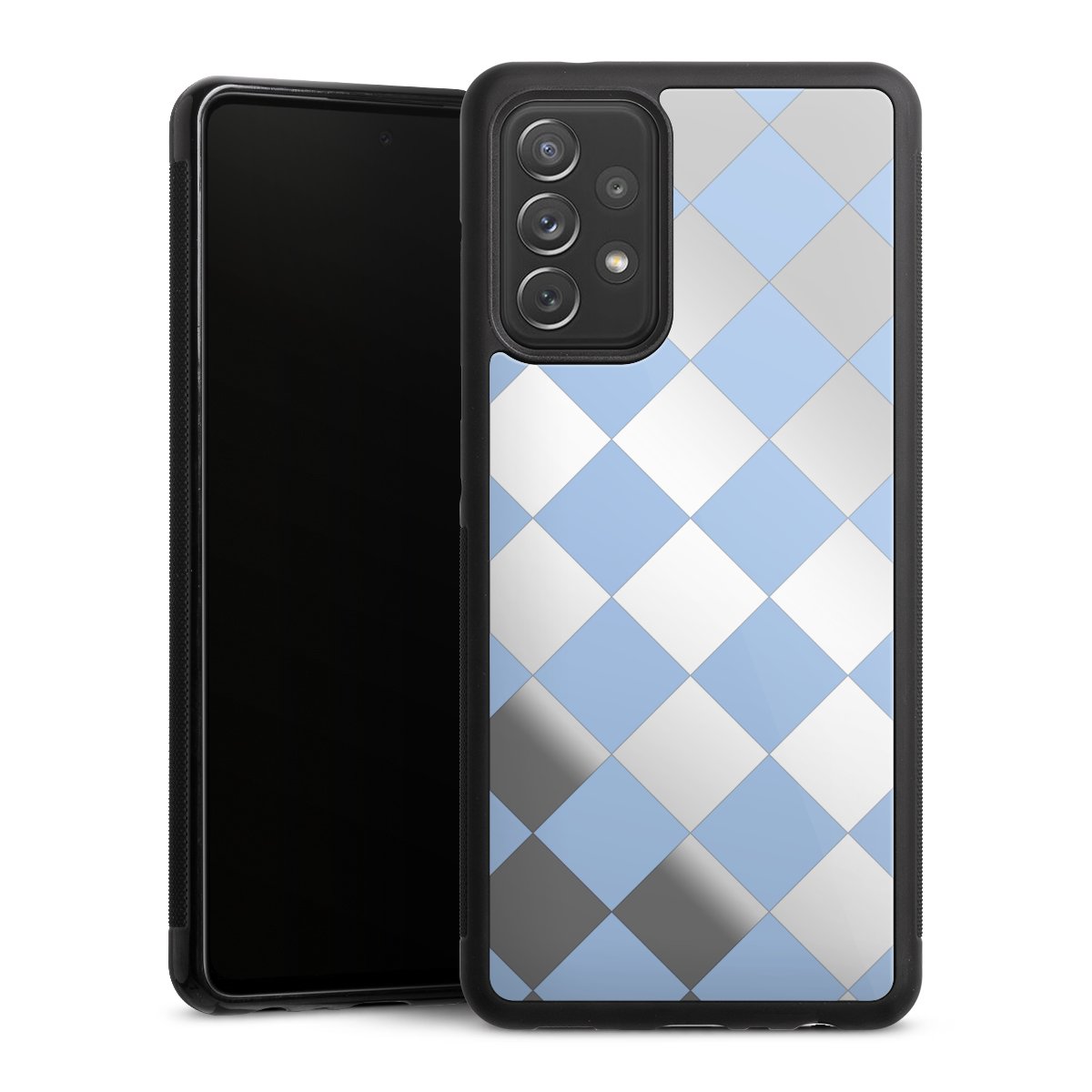 Checked Pattern Light Blue without Background