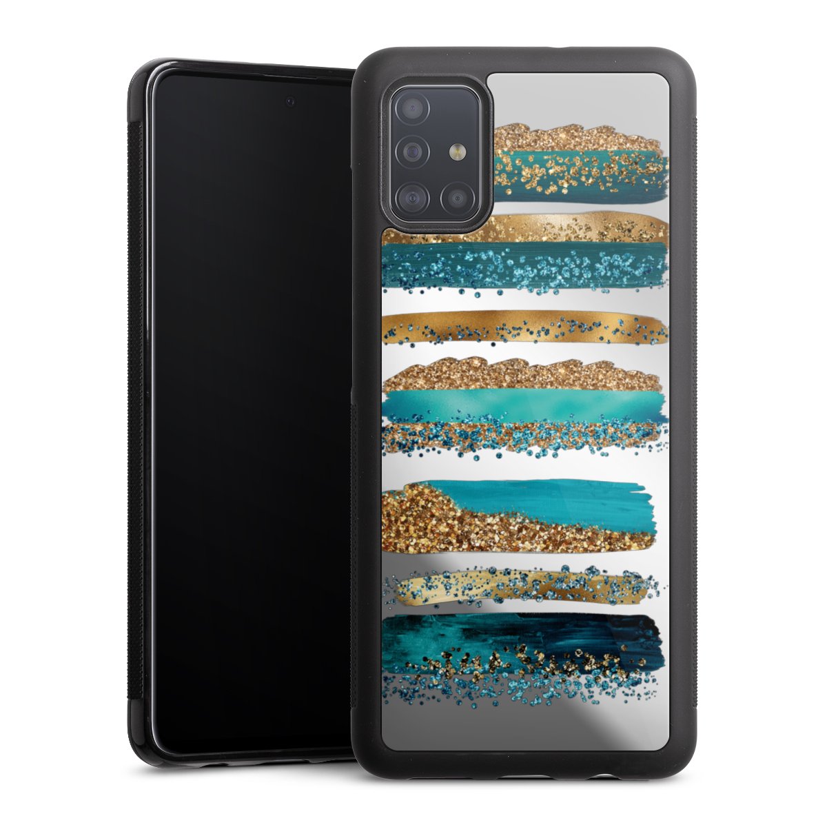 Strisce effetto glitter blu