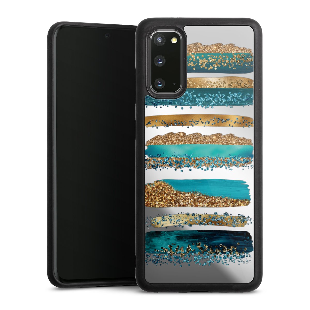 Strisce effetto glitter blu