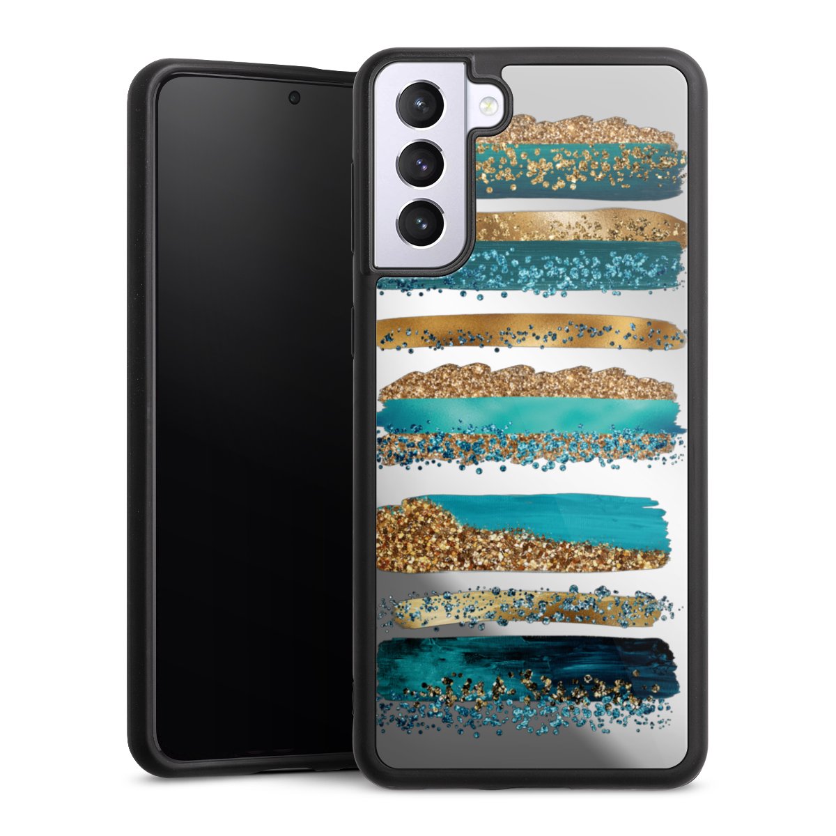 Strisce effetto glitter blu