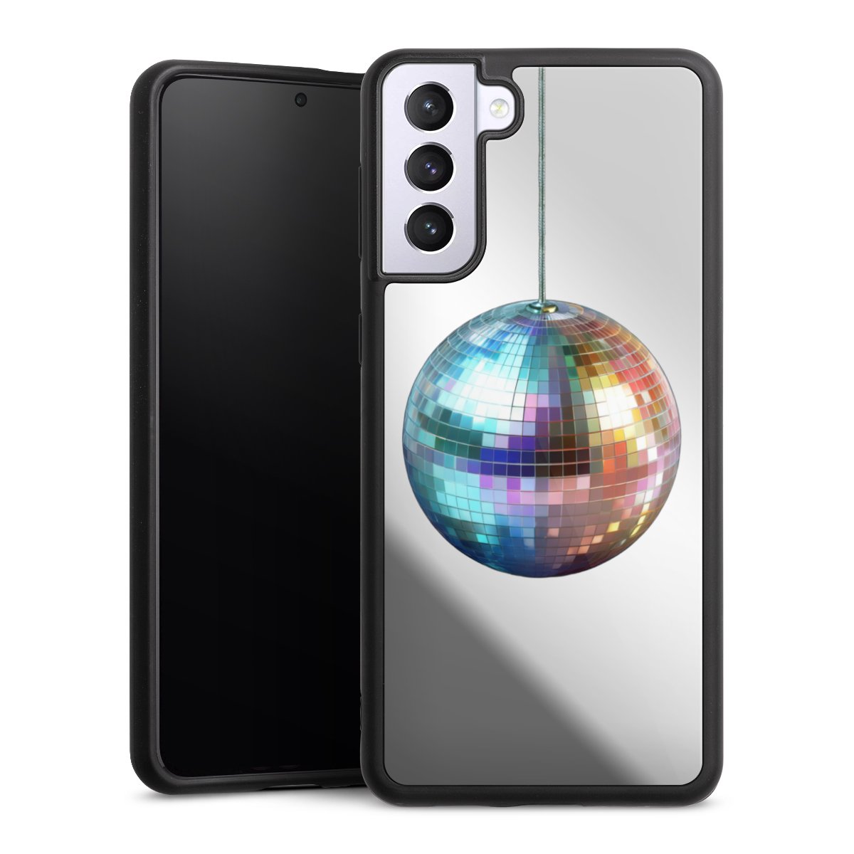 Discokugel Party Blau Gold Transparent mit KI