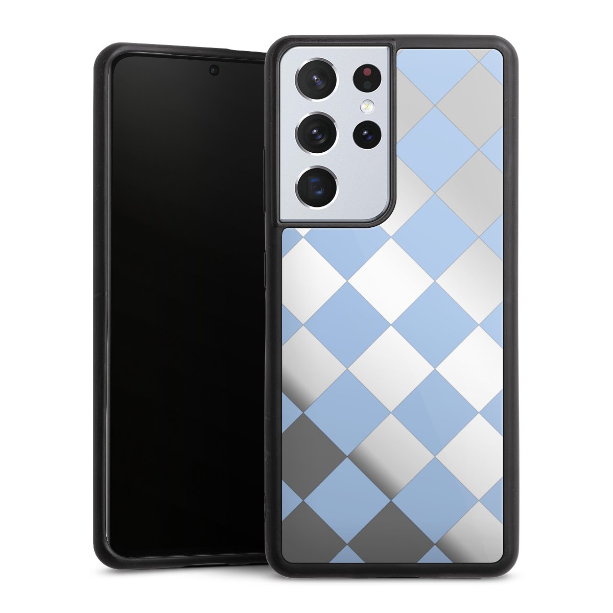 Checked Pattern Light Blue without Background