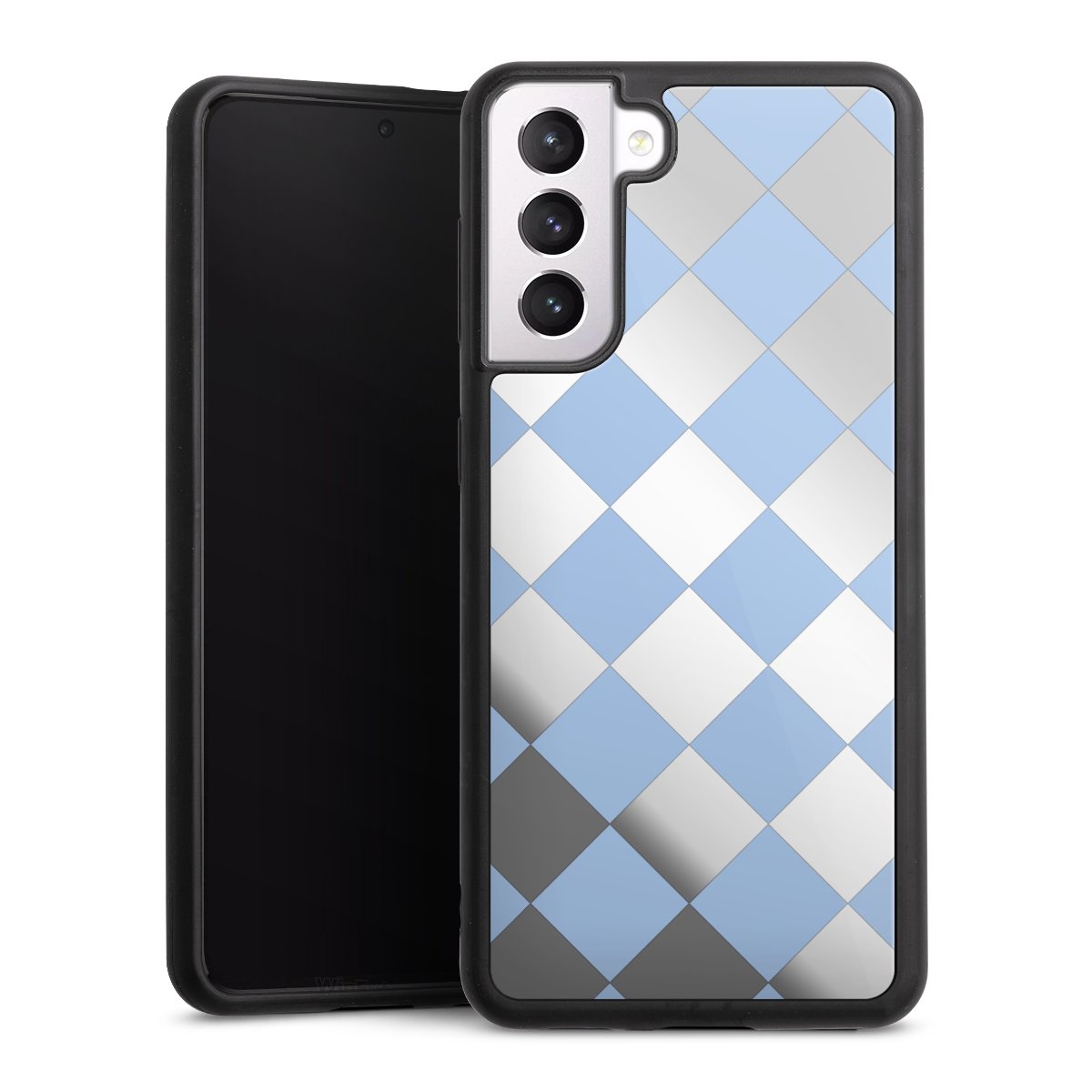 Checked Pattern Light Blue without Background