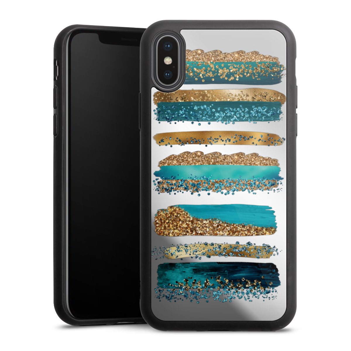 Strisce effetto glitter blu