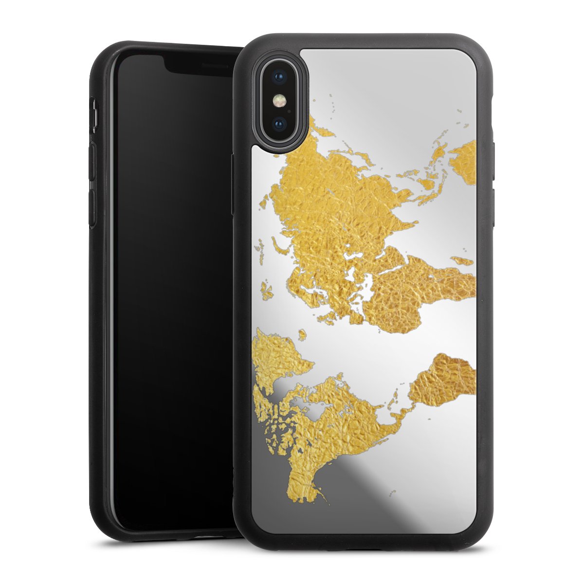 Weltkarte Gold Transparent