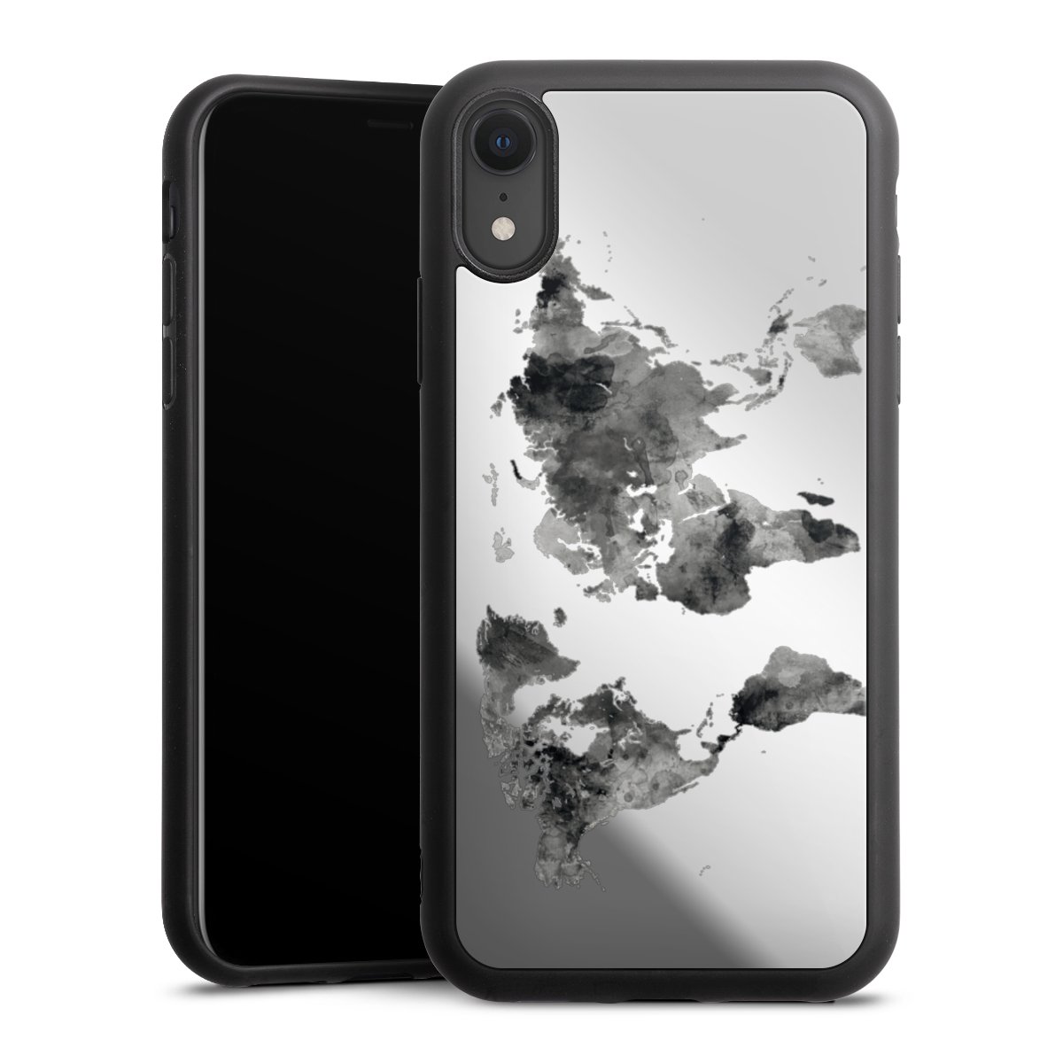 Weltkarte Schwarz Transparent