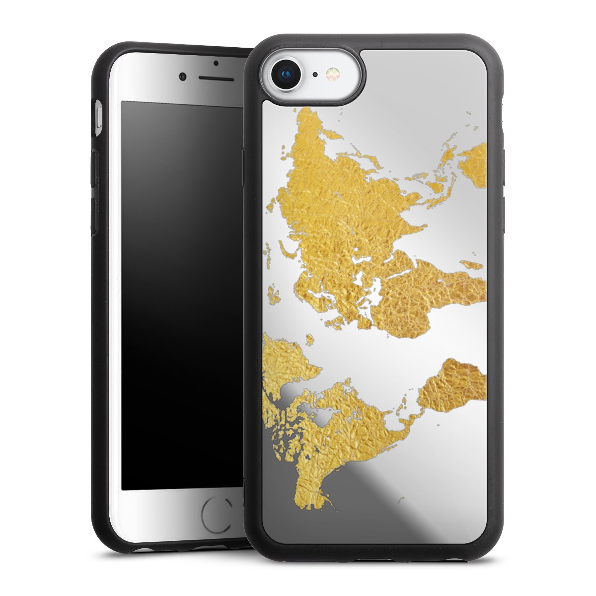 Weltkarte Gold Transparent