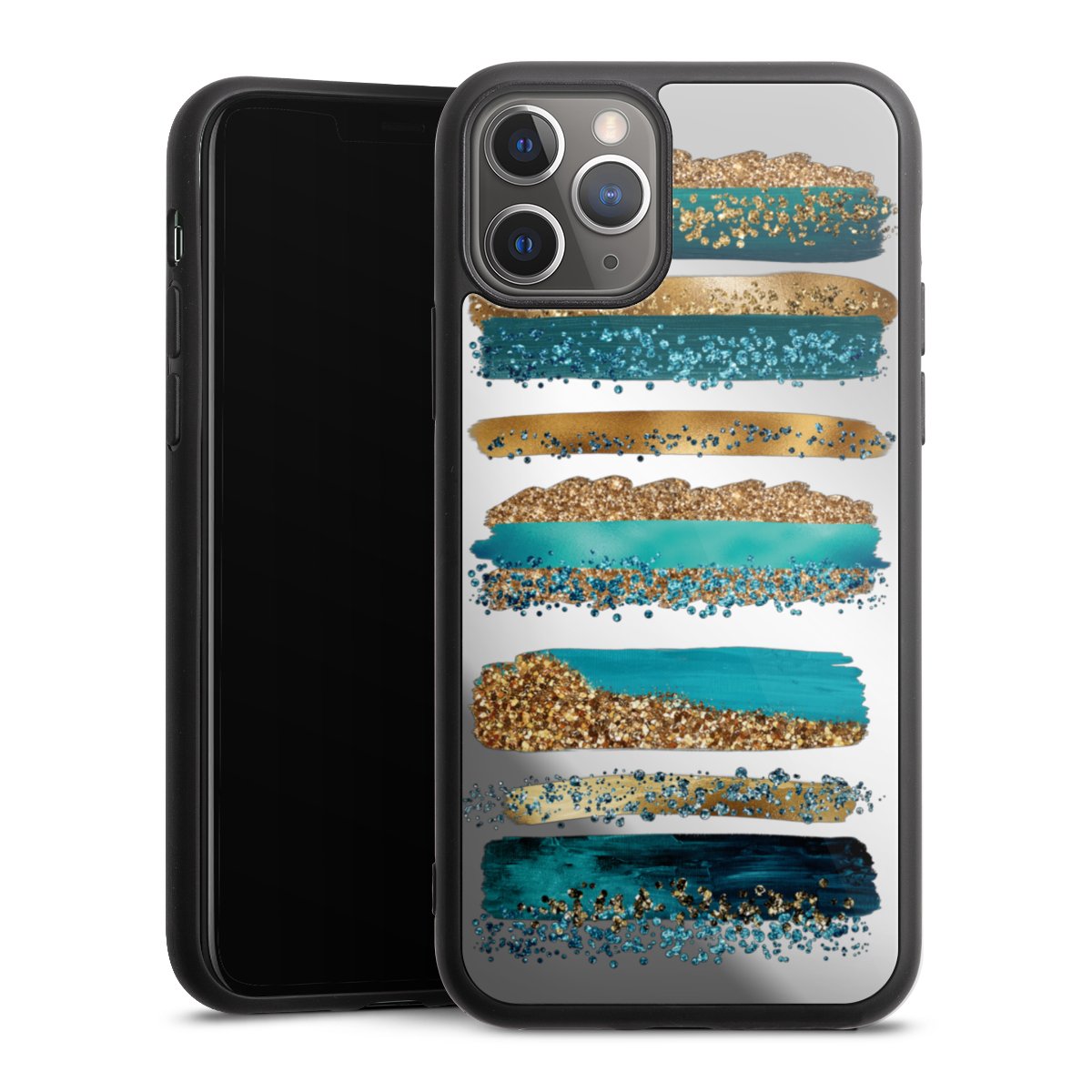 Strisce effetto glitter blu