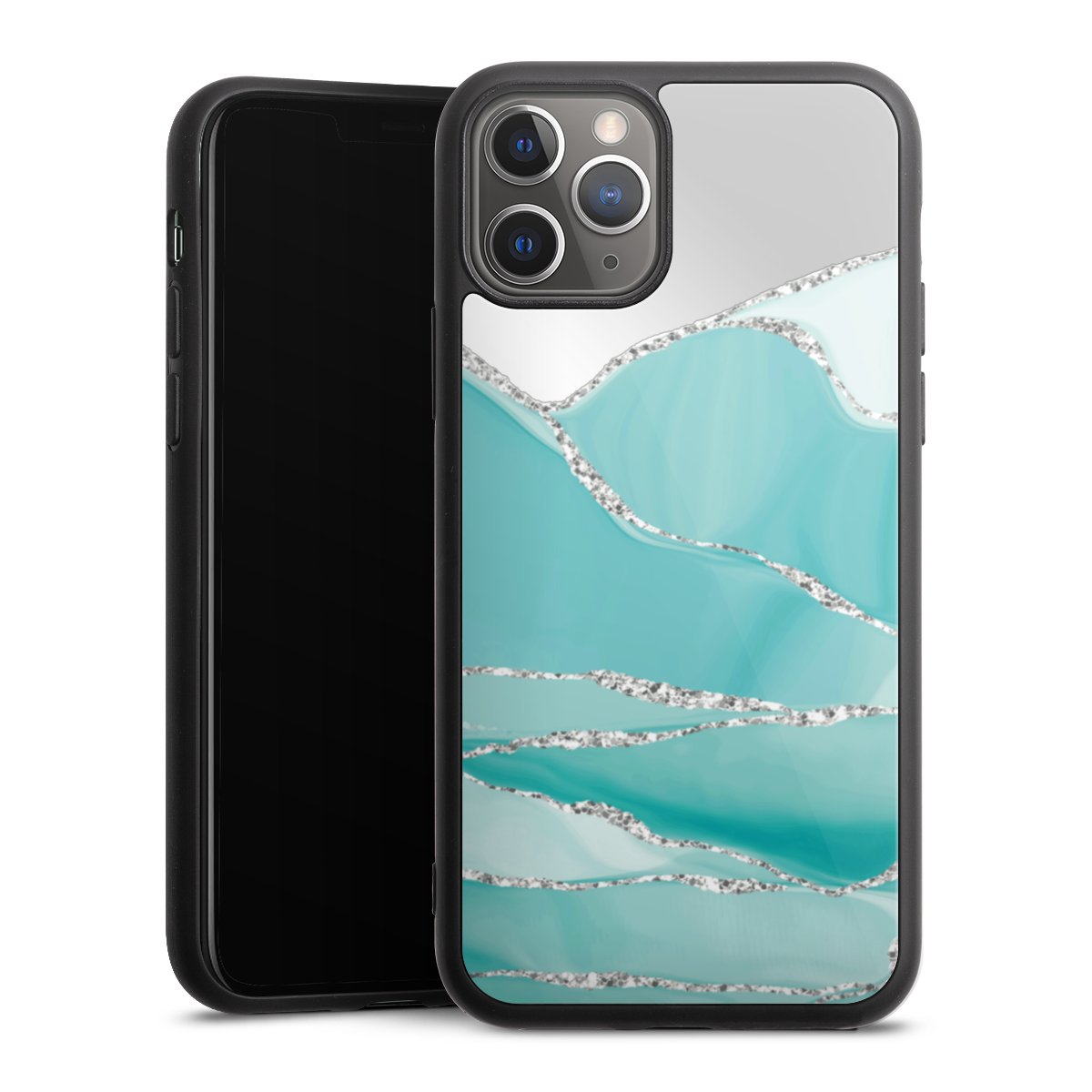 Turquoise glitterstrepen goud