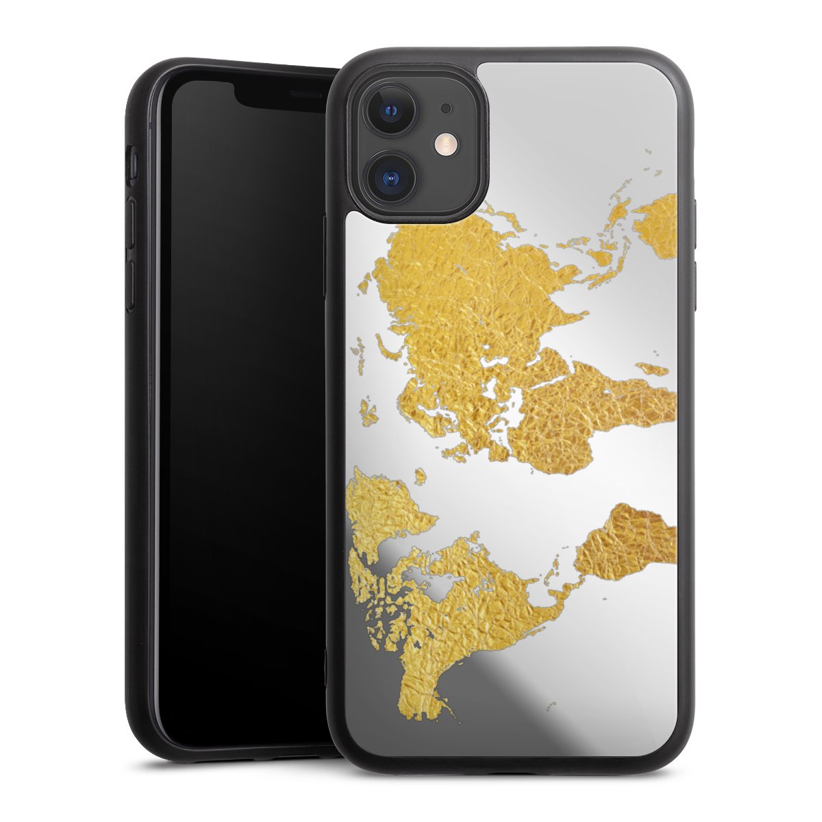 Weltkarte Gold Transparent