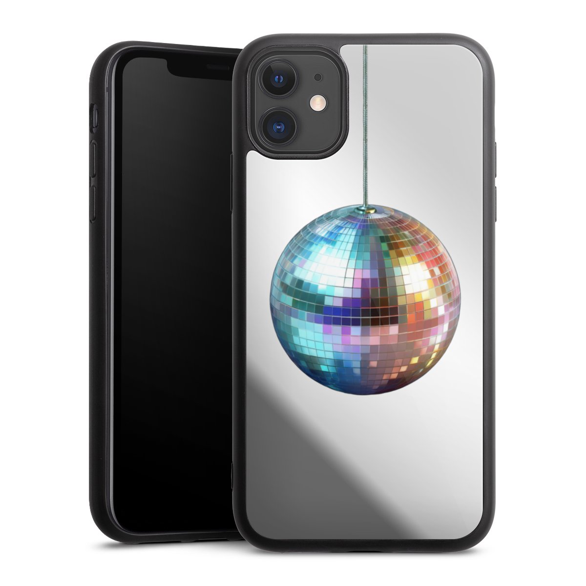 Discokugel Party Blau Gold Transparent mit KI