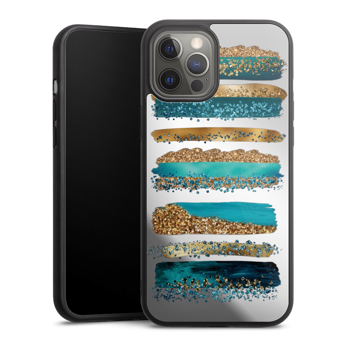 Strisce effetto glitter blu