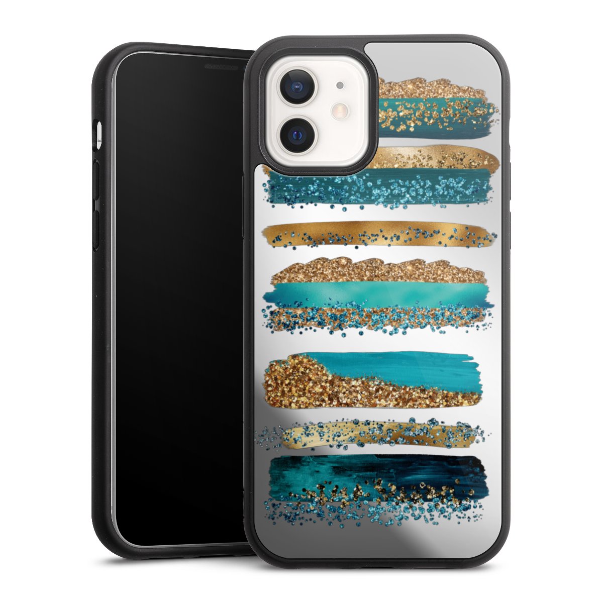 Strisce effetto glitter blu