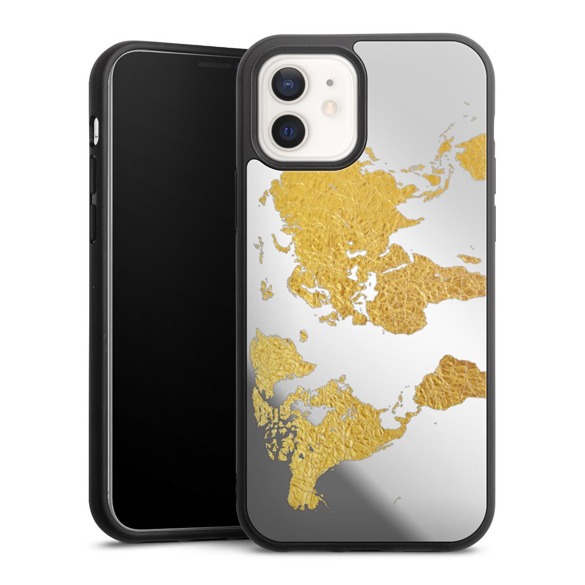 Weltkarte Gold Transparent