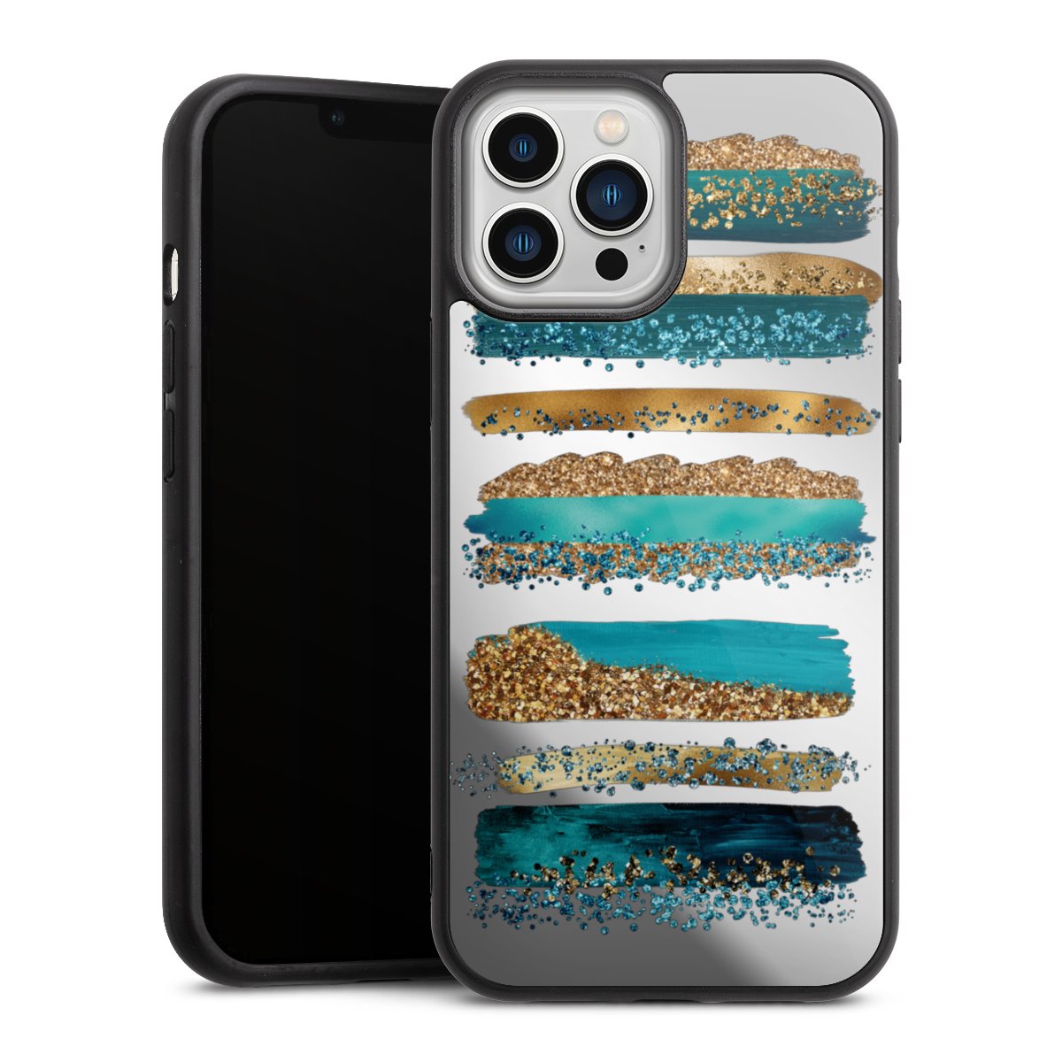 Strisce effetto glitter blu