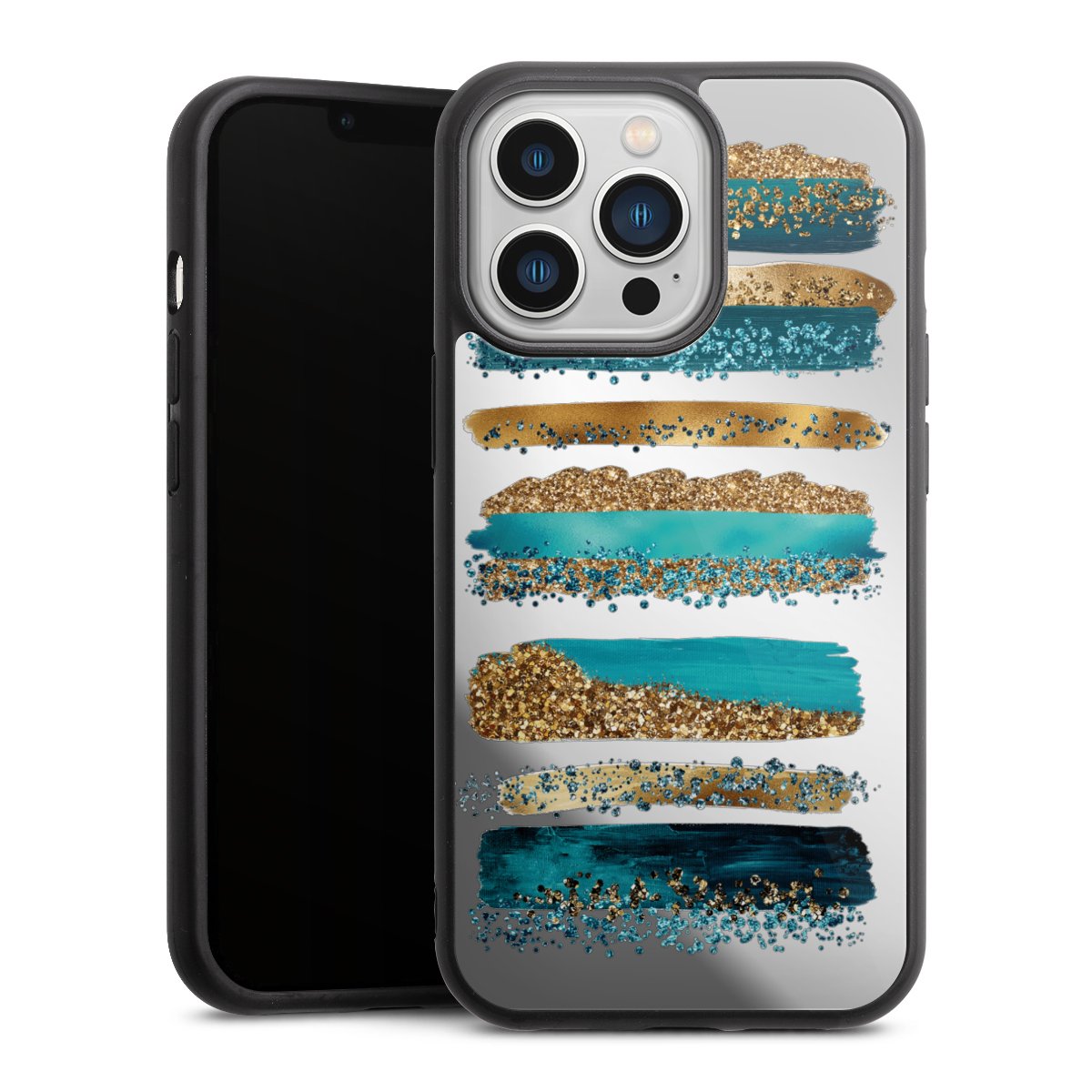 Strisce effetto glitter blu