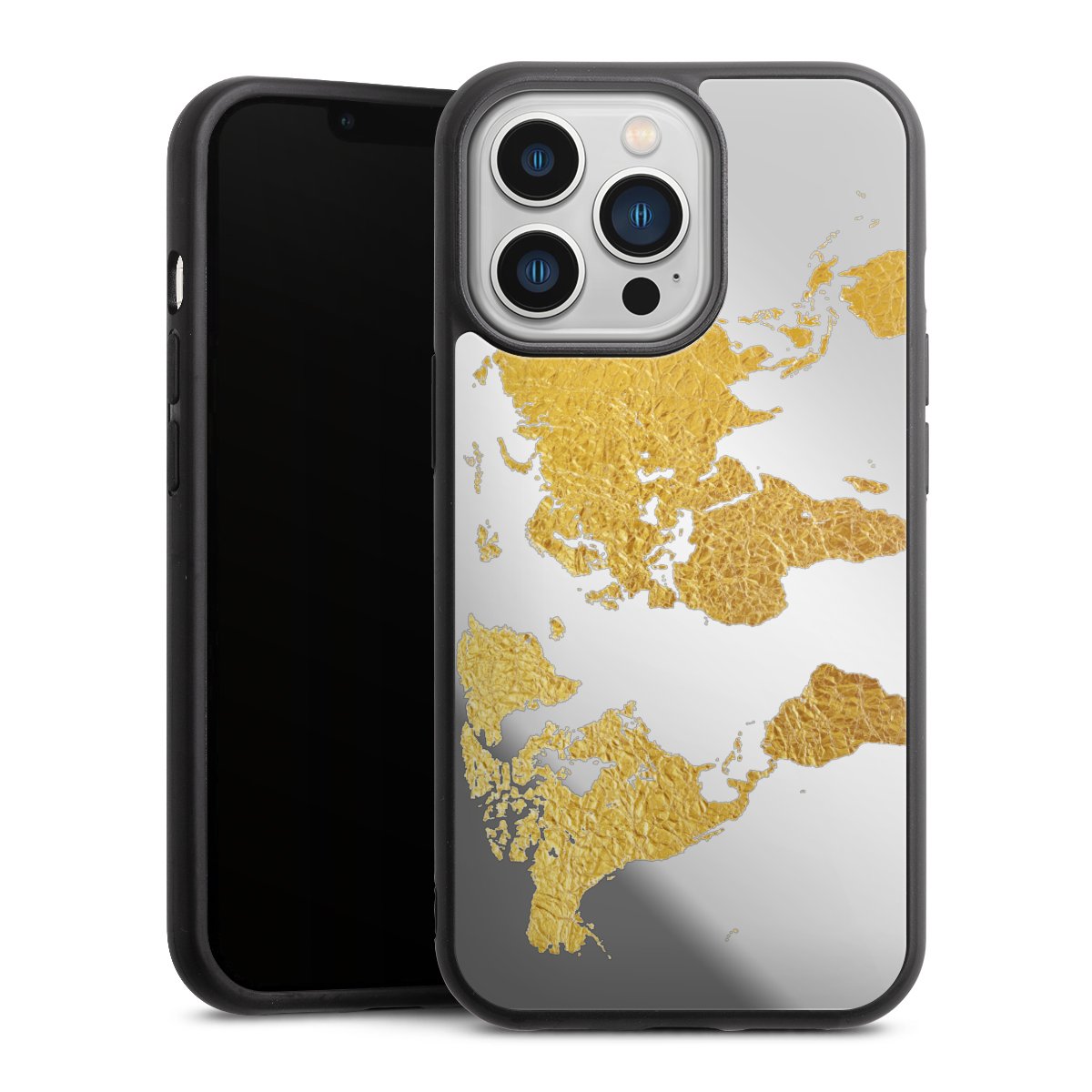 Weltkarte Gold Transparent