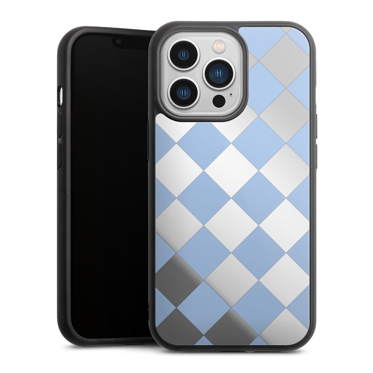 Checked Pattern Light Blue without Background