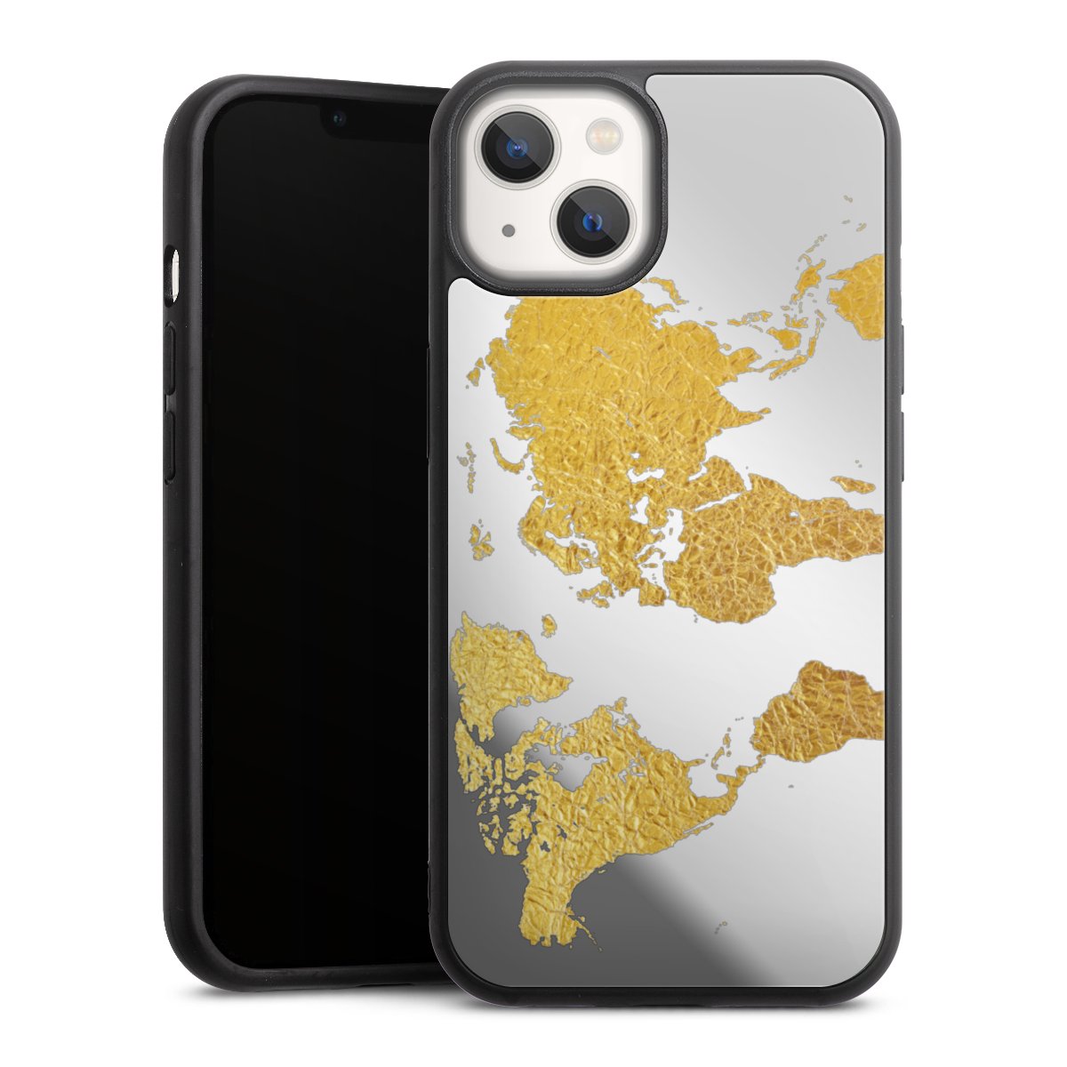 Weltkarte Gold Transparent