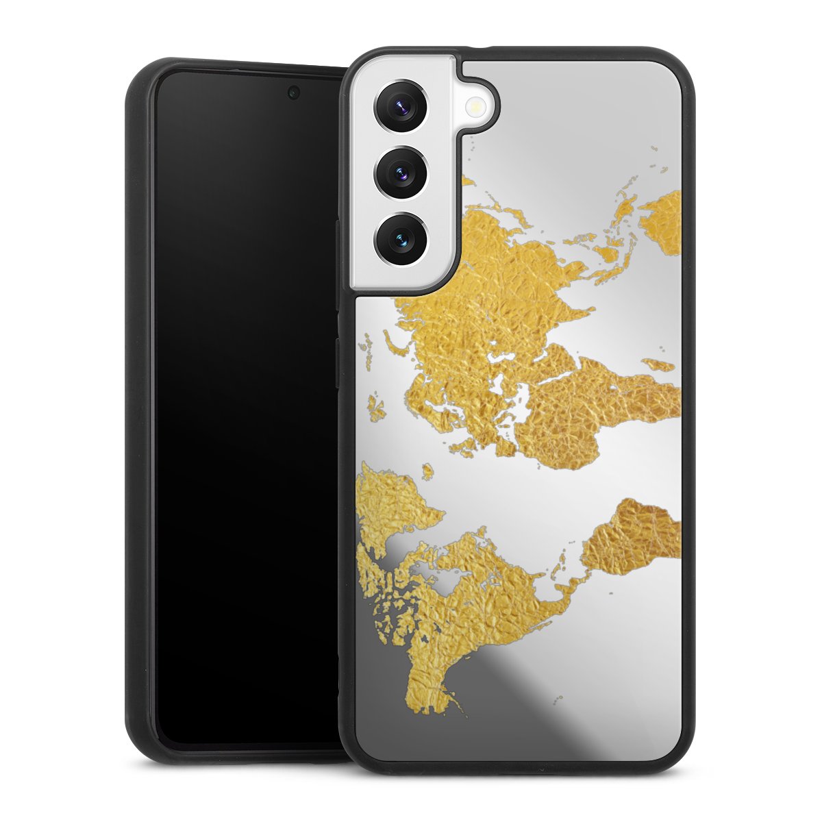 Weltkarte Gold Transparent