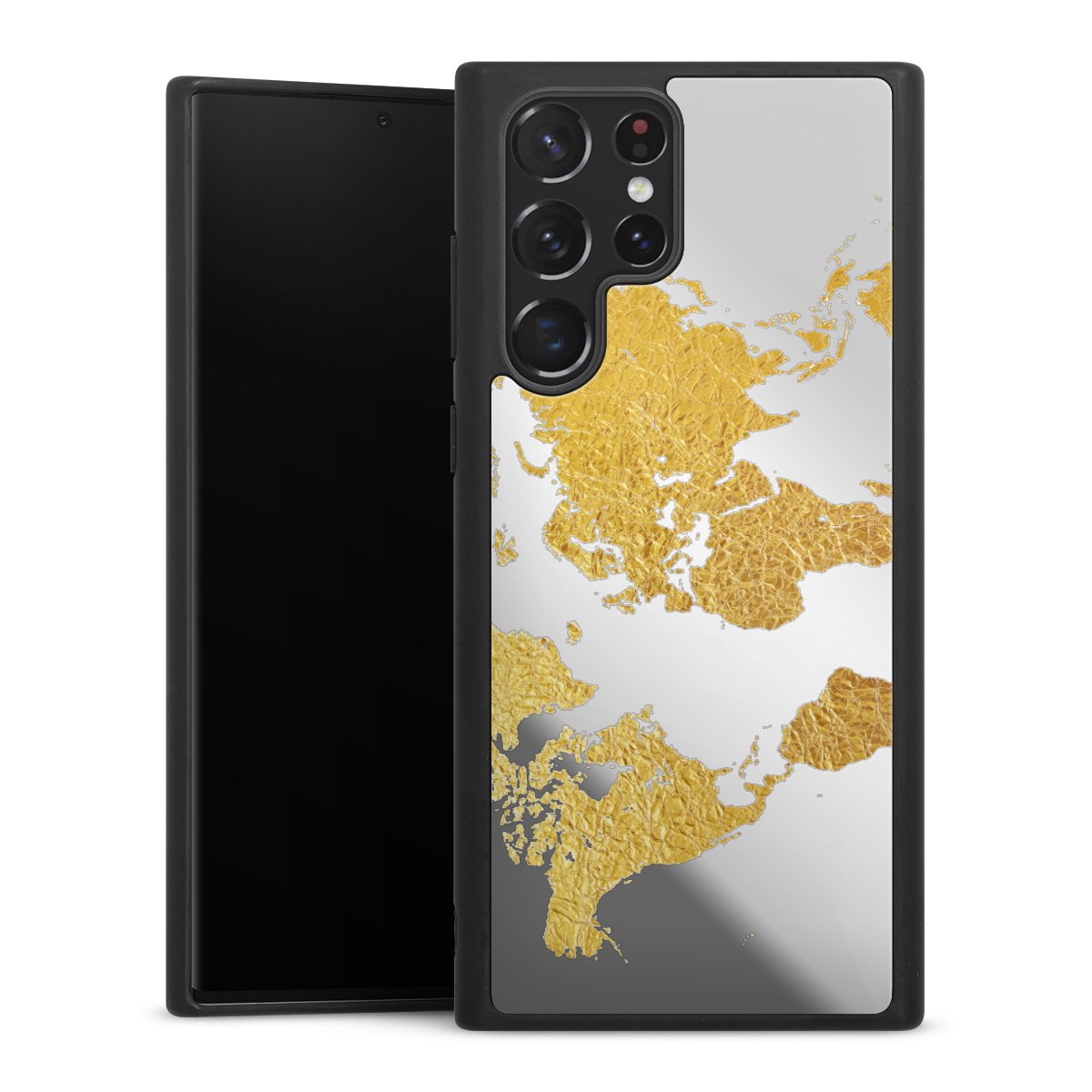 Weltkarte Gold Transparent